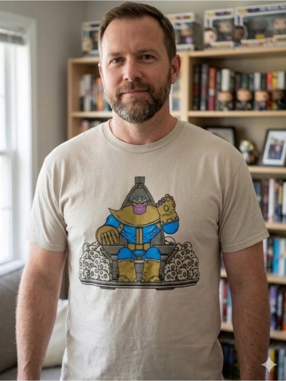 Marvel Thanos Infinity Gauntlet T-shirt Tan Large